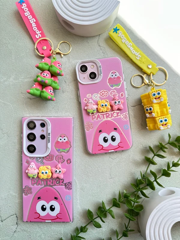 Patrick and Spongebob silicone keychain