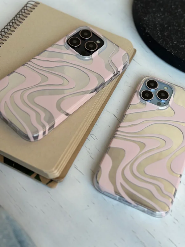 Pink wave design iPhone 13 Pro Max case