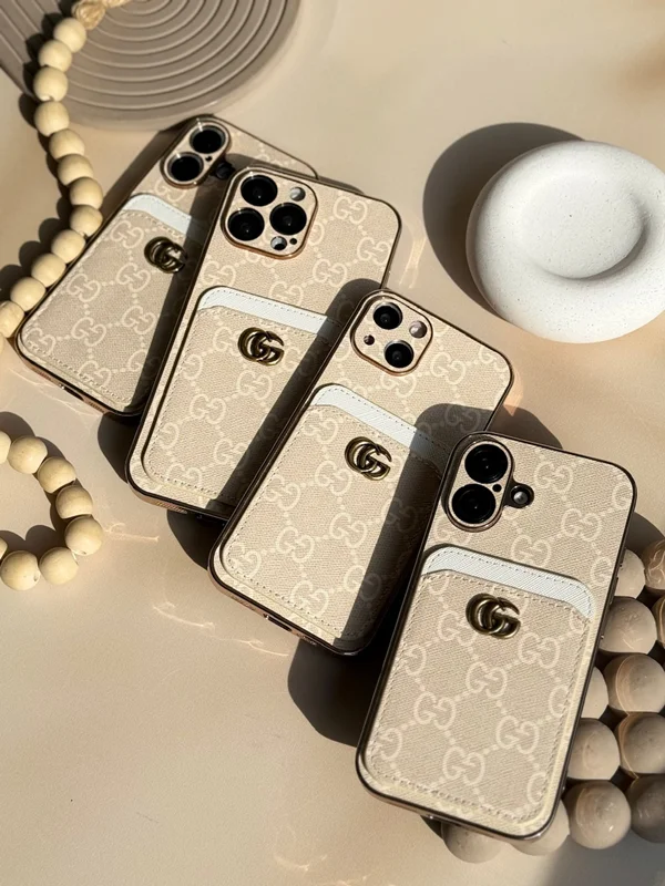 Luxury Gucci Design Leather Card Holder Phone Case iPhone 13 phone