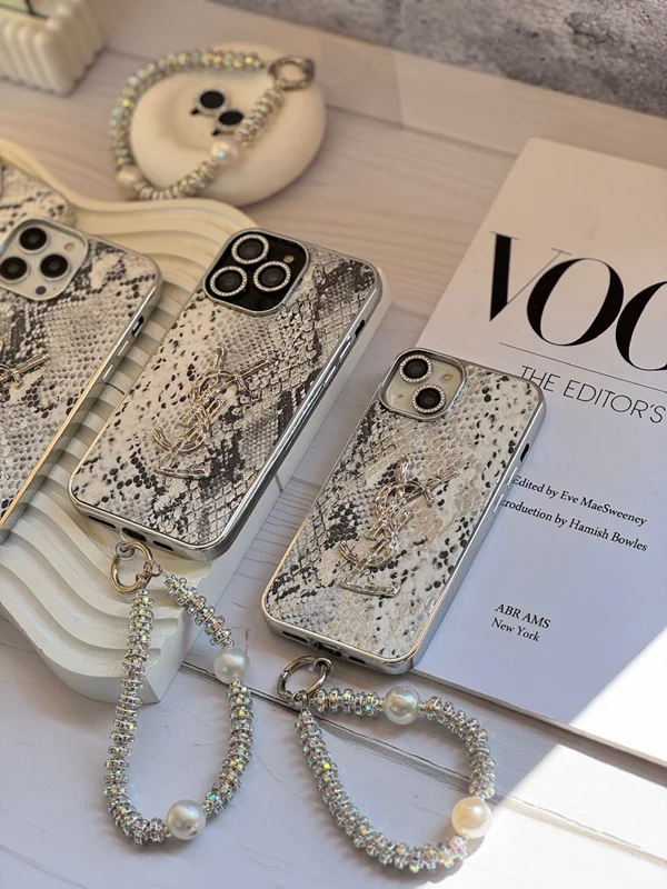 YSL and snake iPhone 15 Pro case with pendant