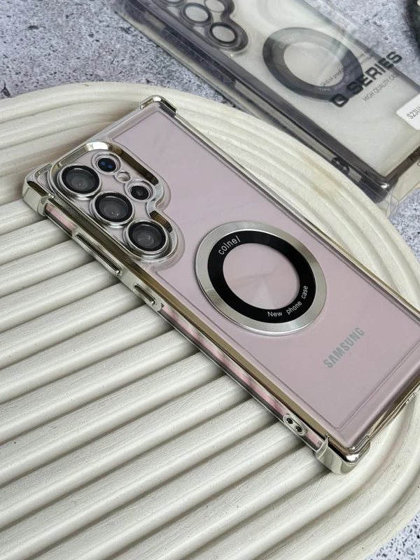 Transparent frame with mag safe and airbag for Samsung S23 ultra  phone