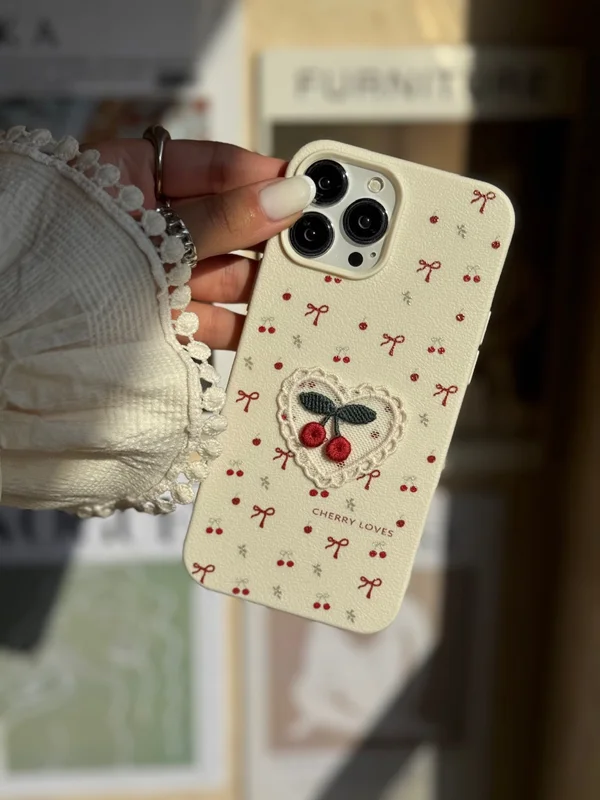 Small Cherry Design Phone Case iPhone 16 ProMax phone