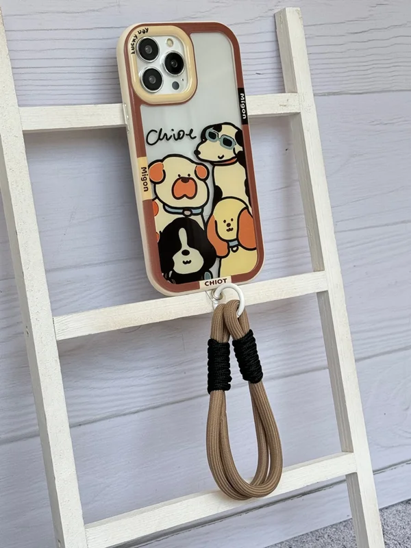 Pet dog case with iPhone 13 Pro Max with strap