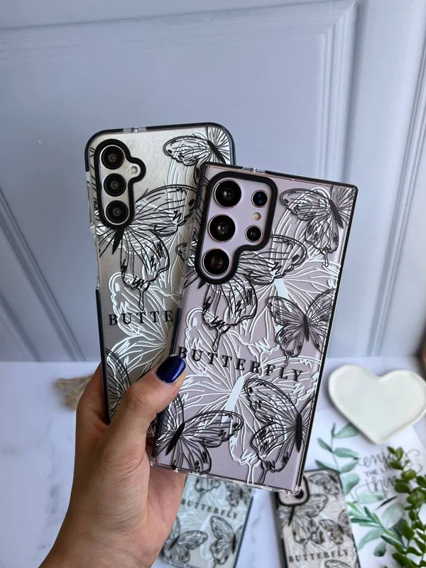 Samsung Xiaomi transparent butterfly case