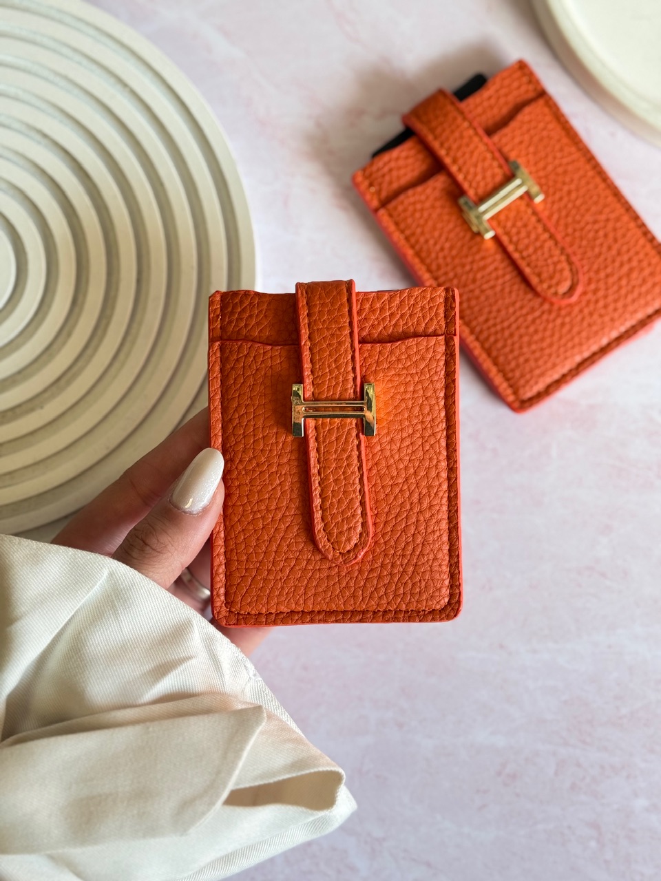 جاکارتی چرمی هرمس نارنجی (کدa0315)