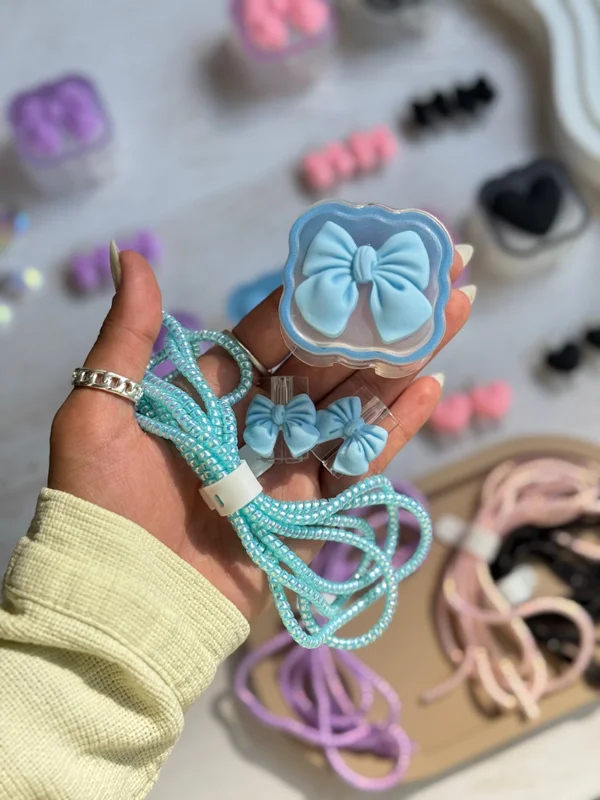 iPhone 20W Charger Cover with 3D Heart & Bow Design