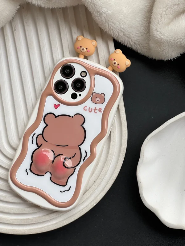 iPhone 12 case with embossed buttock design Bear