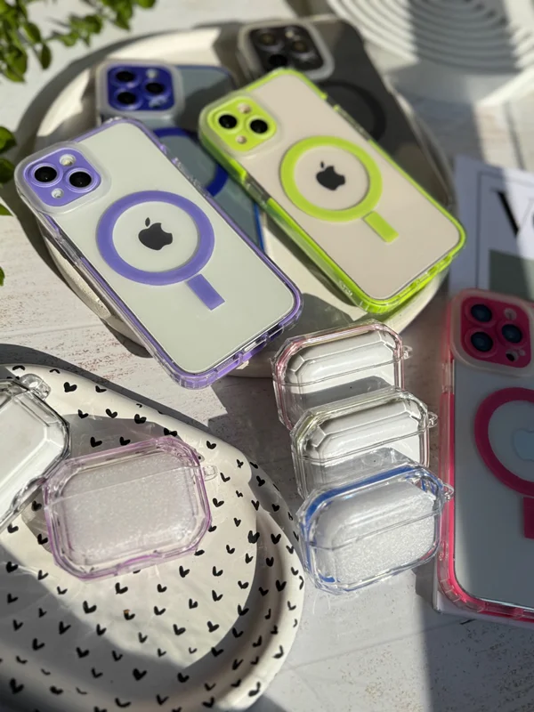Transparent colored AirPods 1 and 2 cover