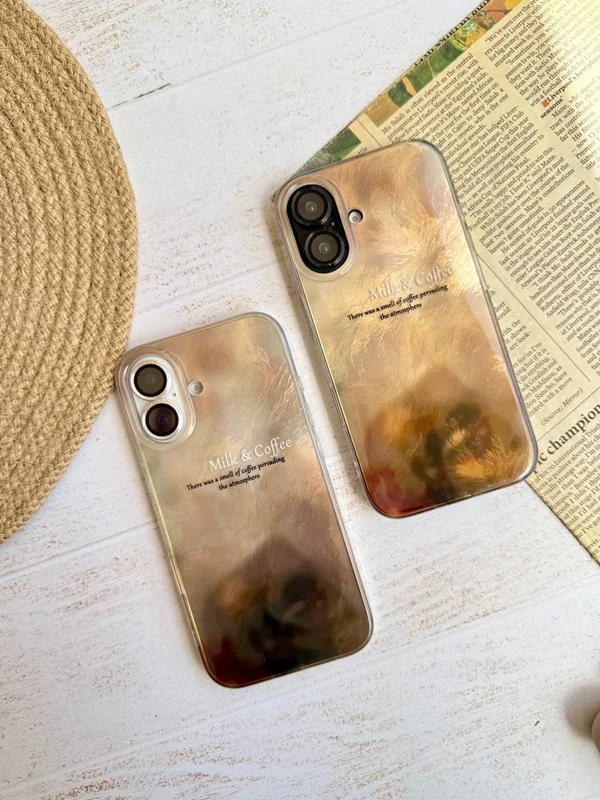 Milk and Coffee Pattern Phone Case iPhone 14 ProMax phone