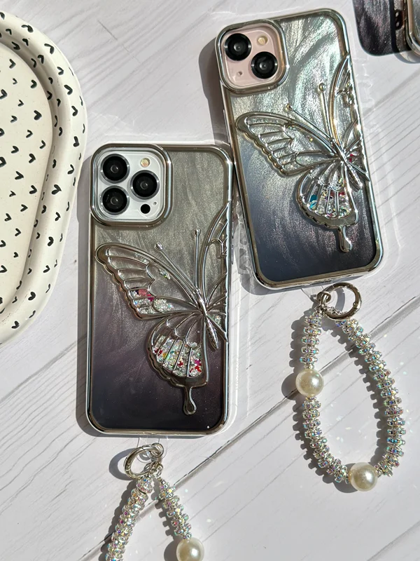 Aquarium brush butterfly iPhone 13 Pro case with pendant
