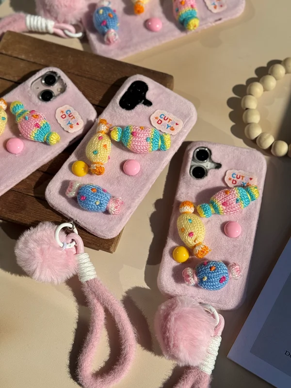 Chocolate and cotton iPhone 13 Pro case with pendant