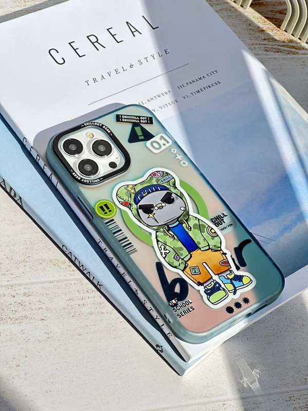 Original Chillout Bear iPhone 13 Pro Max case, holographic magsafe