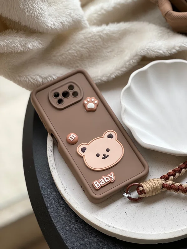 Bear baby Case for Samsung A15 with rope strap