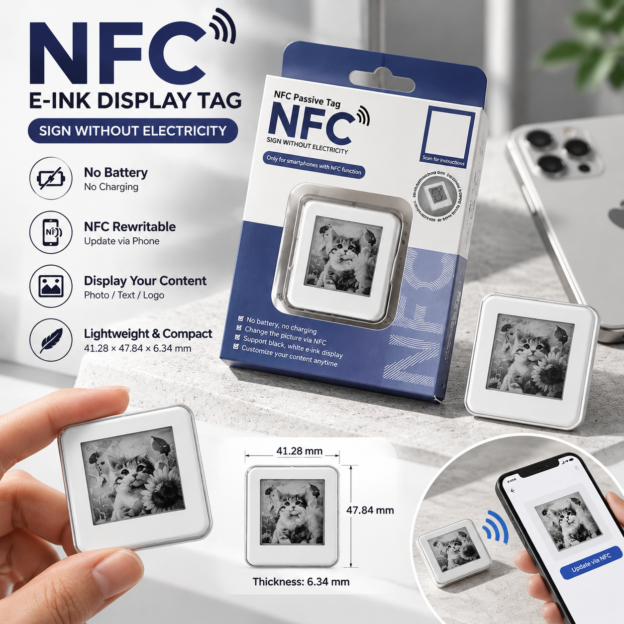 NFC TAG با نمایشگر تصویر (a0348)