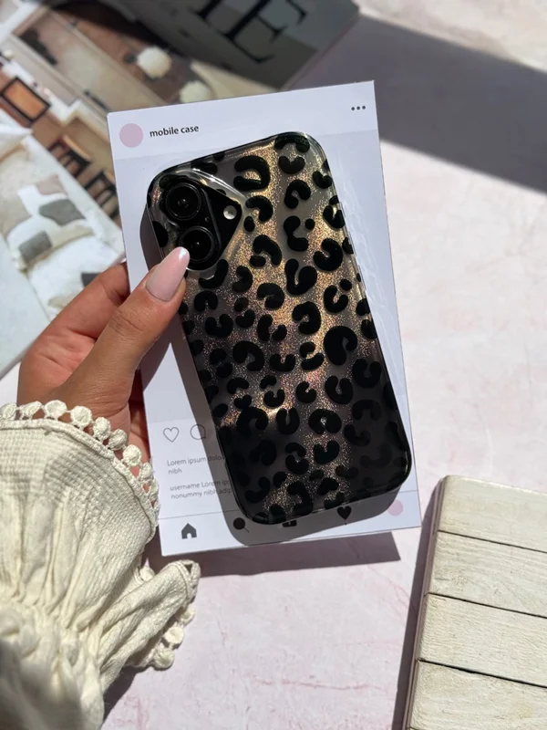Shiny Leopard Print Phone Case iPhone 15 phone