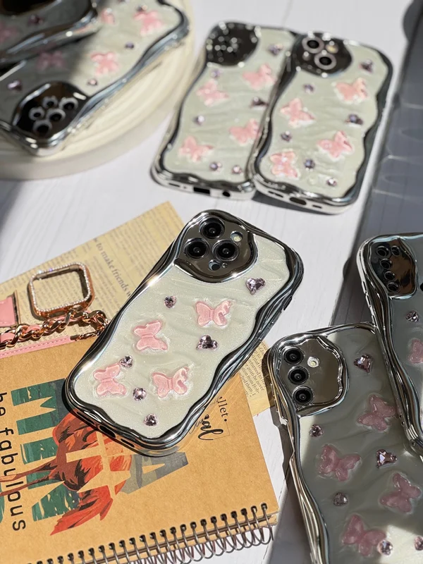 Samsung A72 butterfly and pink heart frame