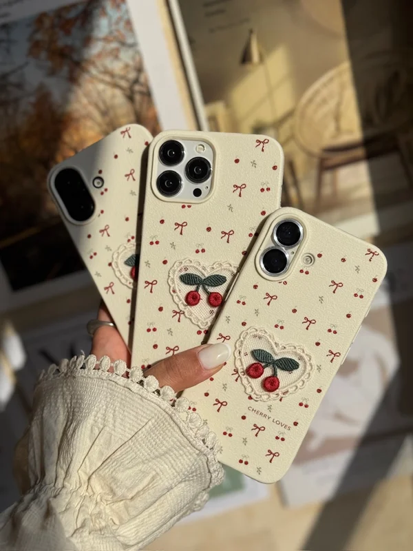 Small Cherry Design Phone Case iPhone 16 ProMax phone