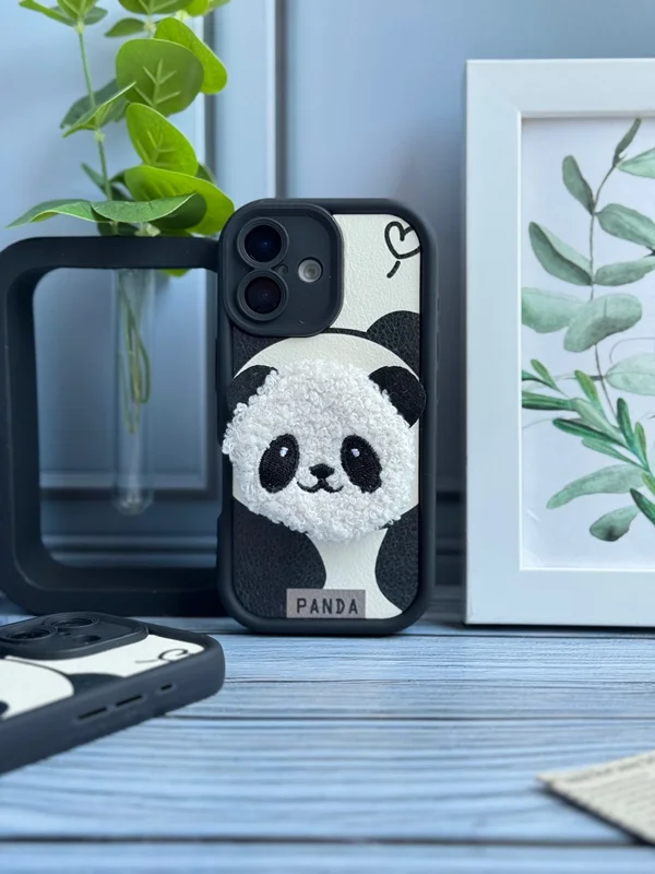 Solid Panda Design Phone Case with Pop Socket iPhone 14 ProMax phone