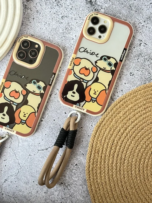 Pet dog case with iPhone 13 Pro Max with strap