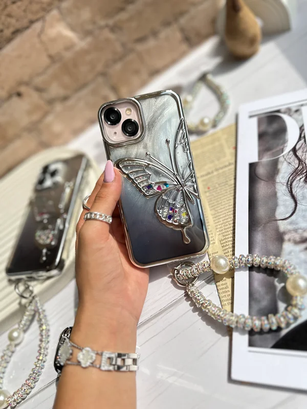 Aquarium brush butterfly iPhone 13 Pro case with pendant
