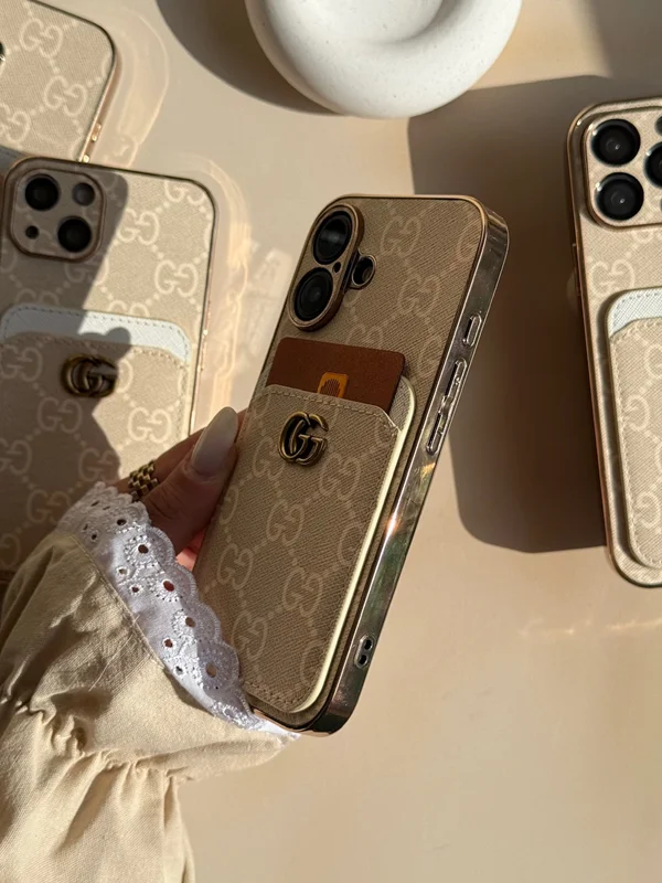 Luxury Gucci Design Leather Card Holder Phone Case iPhone 13 phone