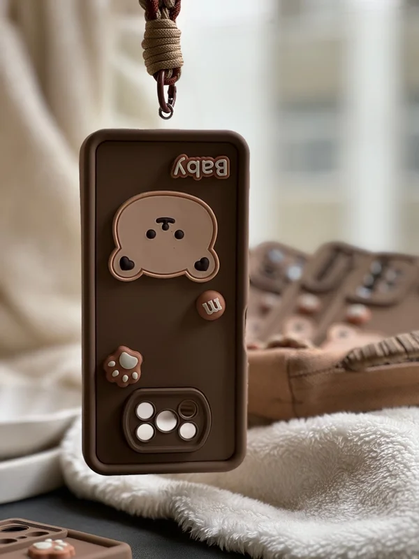 Bear baby Case for Samsung A15 with rope strap