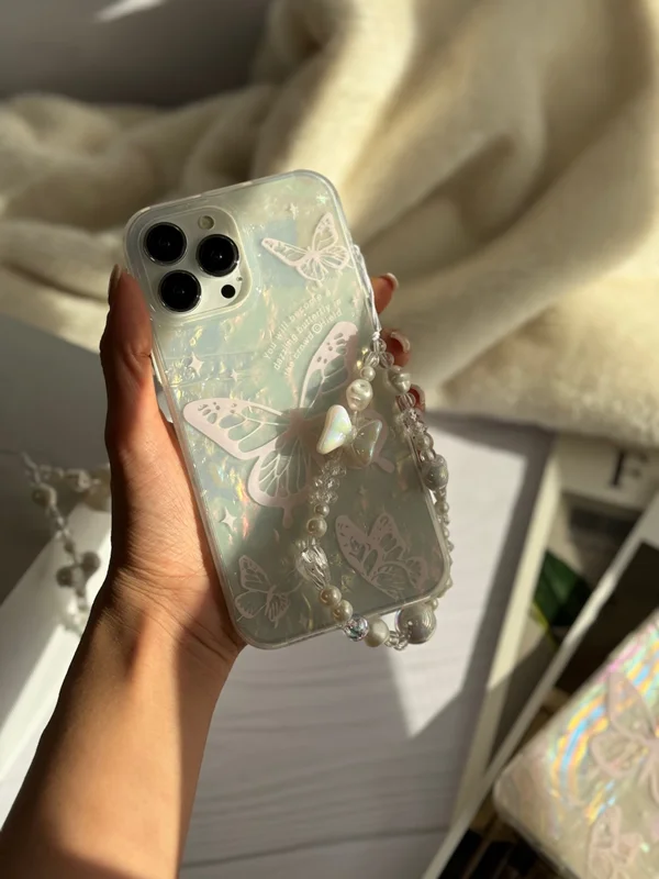 Butterfly holographic ice case with pendant