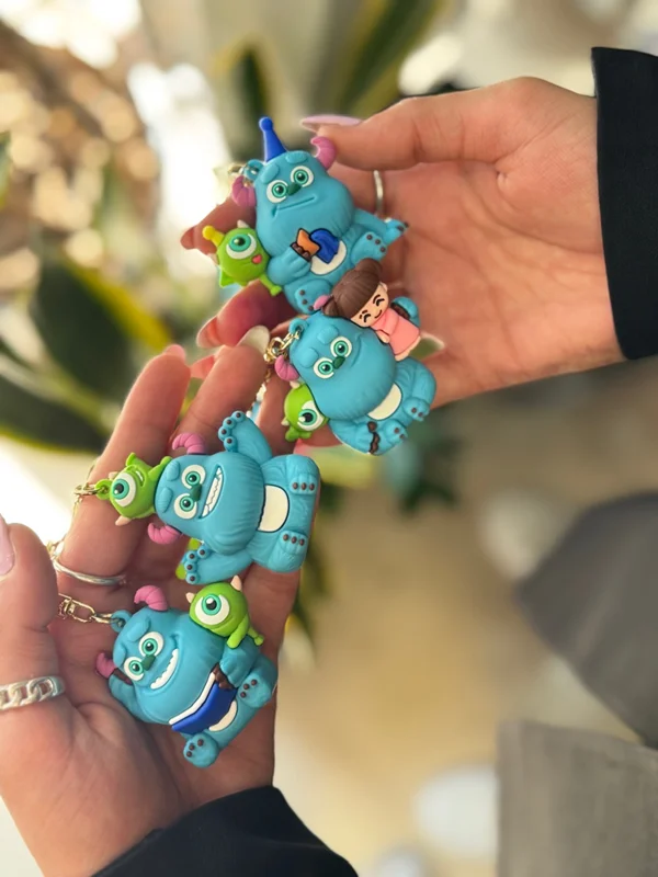 Mike and Sullivan and Boo silicone keychain
