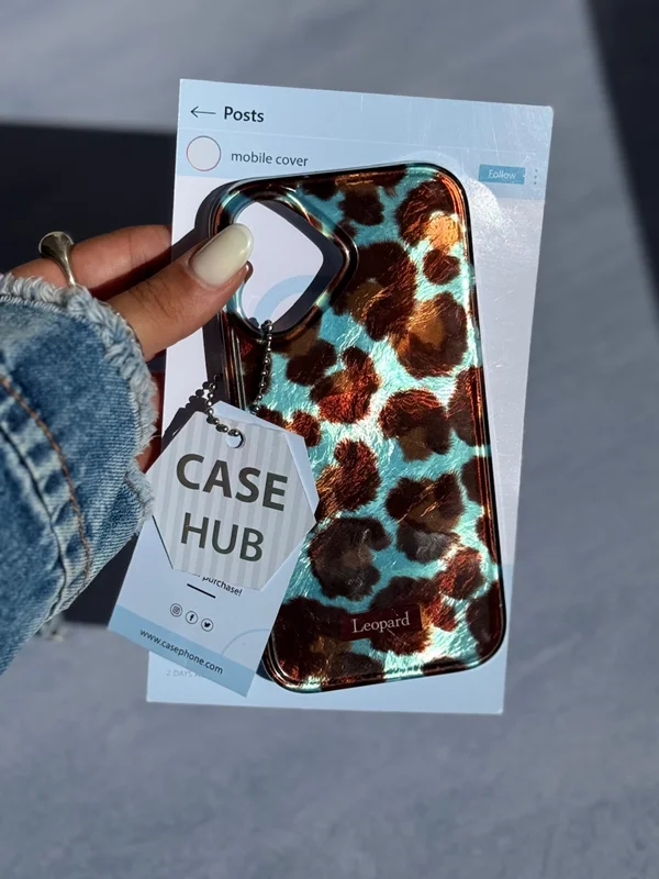 Blue Leopard Pattern Phone Case iPhone 15 phone