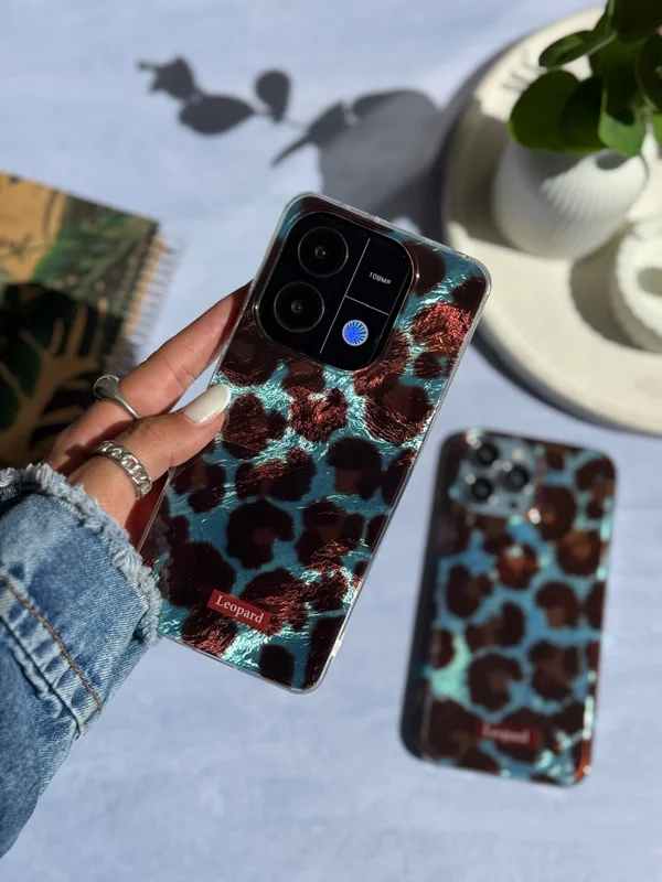 Blue Leopard Pattern Phone Case Samsung A15 phone
