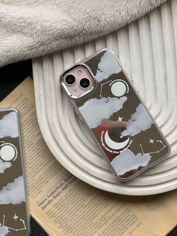 Mirror case of the moon and constellations of the Samsung A72 phone