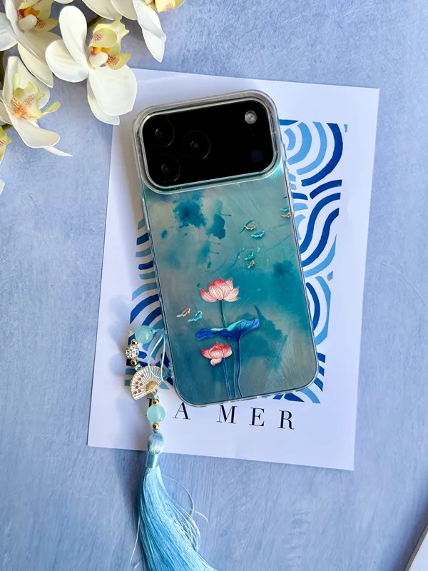Fantasy Blue Lotus Flower Design Phone Case iPhone 12 ProMax phone