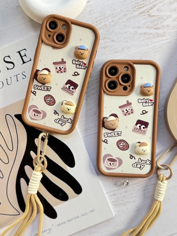 Choco Bear iPhone 12 Pro case with pendant