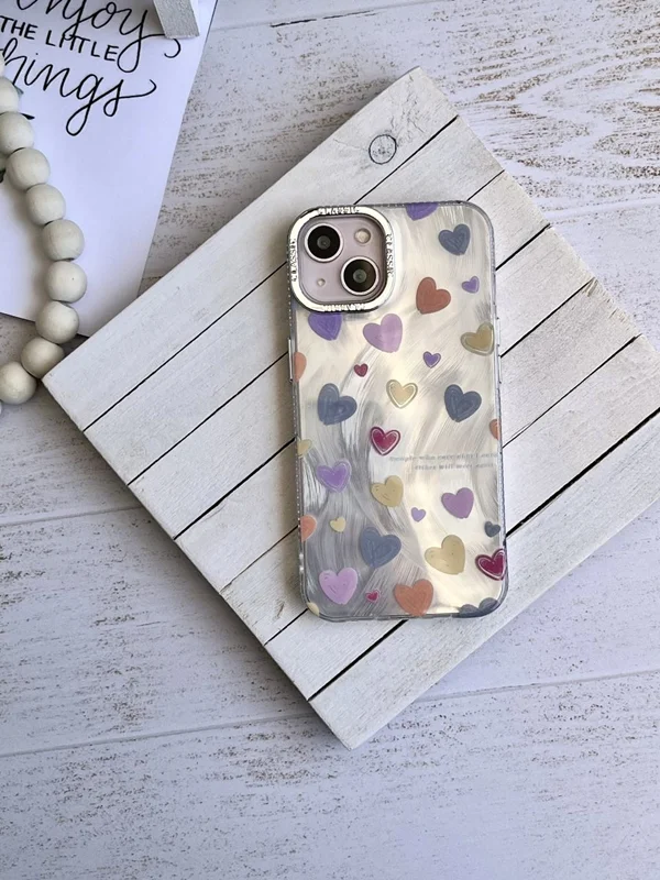 Colored pencil heart brush Xiaomi Redmi Note 12 4g case