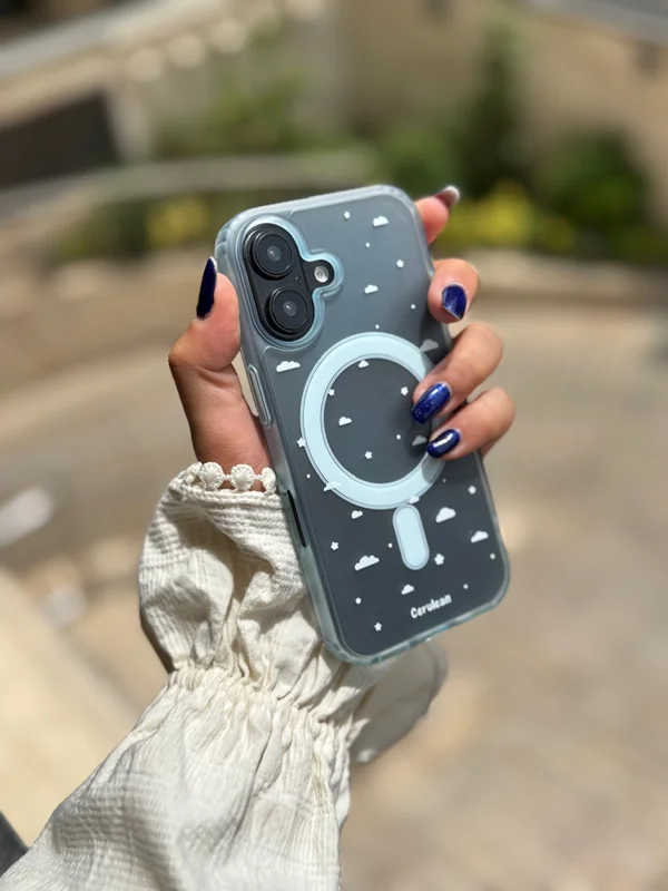 MagSafe Cloud Design Phone Case with Star PopSocket iPhone 15 ProMax phone