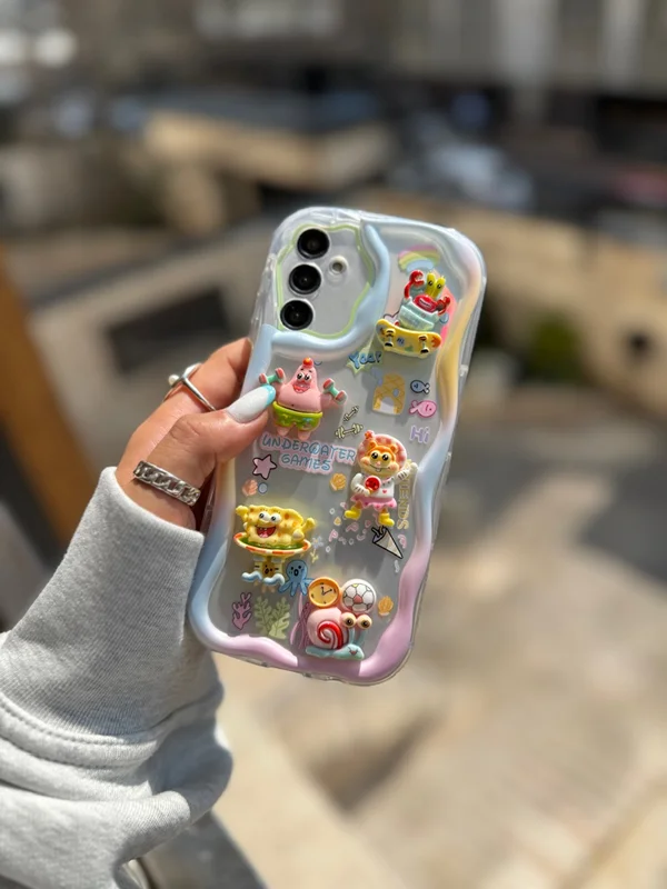 Samsung A31 case with embossed doll design