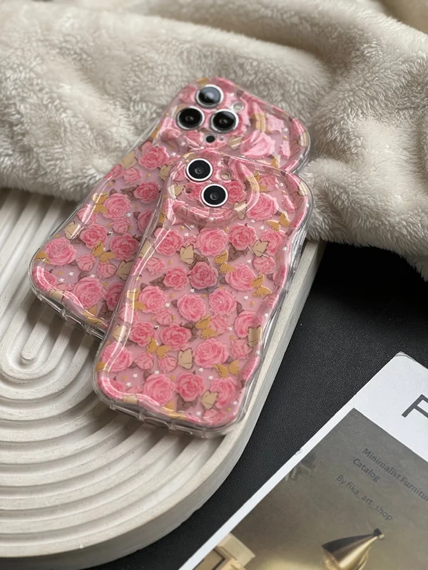 Rose and butterfly iPhone 12 case