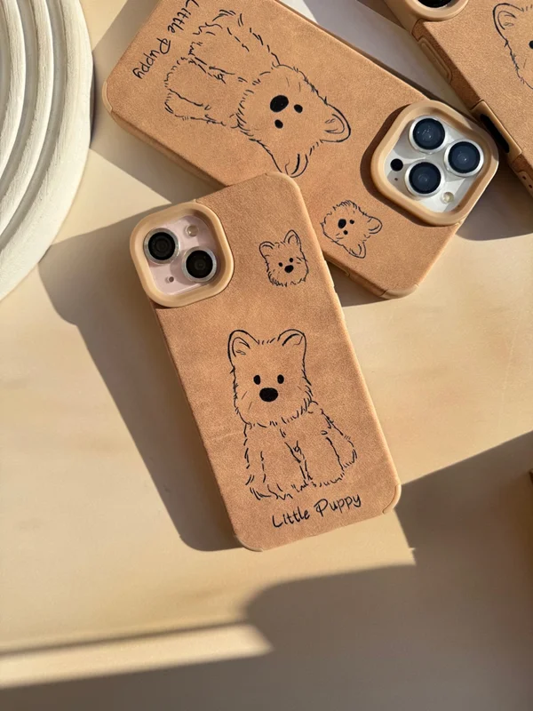 Little Puppy Design Soft Brown Phone Case iPhone 13 Pro phone