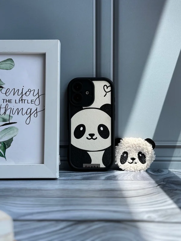 Solid Panda Design Phone Case with Pop Socket iPhone 14 ProMax phone