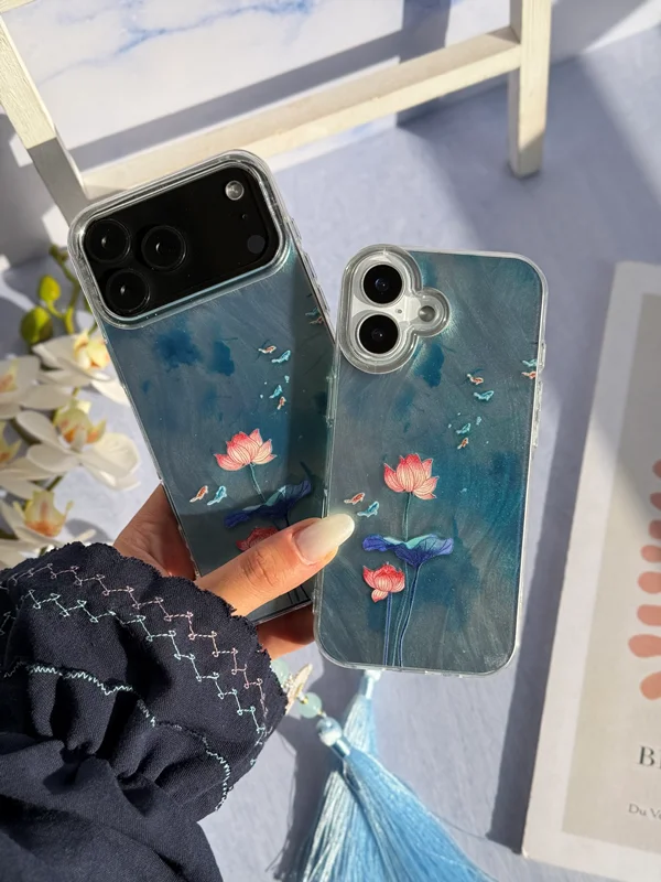 Fantasy Blue Lotus Flower Design Phone Case iPhone 12 ProMax phone