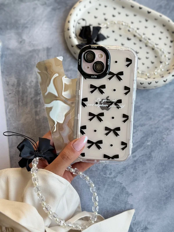 Bow Design Phone Case with Strap iPhone 13 phone