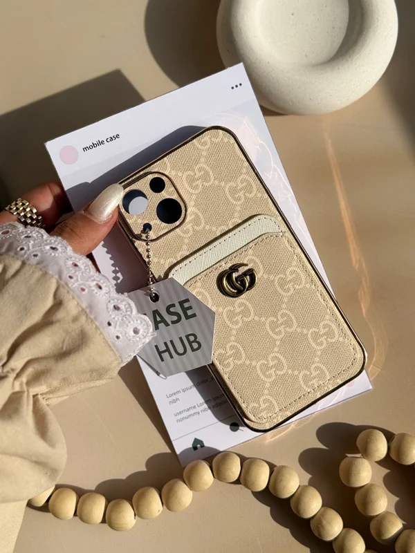 Luxury Gucci Design Leather Card Holder Phone Case iPhone 13 phone