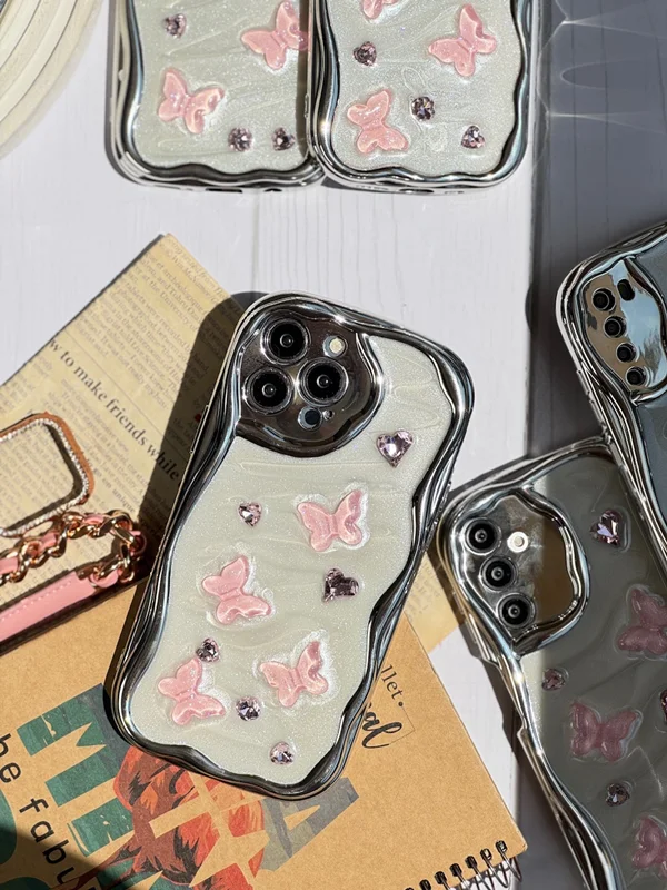 Samsung A72 butterfly and pink heart frame