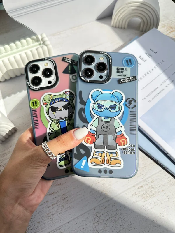 Original Chillout Bear iPhone 13 Pro Max case, holographic magsafe