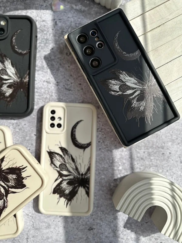 Solid butterfly and moon Samsung S20 Fe phone case