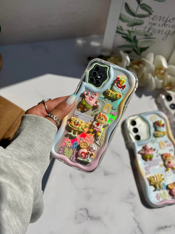 Samsung A31 case with embossed doll design