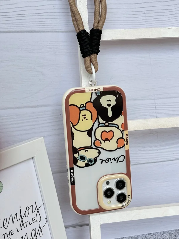 Pet dog case with iPhone 13 Pro Max with strap