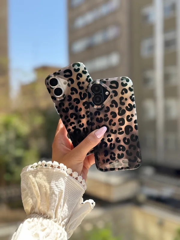 Shiny Leopard Print Phone Case iPhone 15 phone