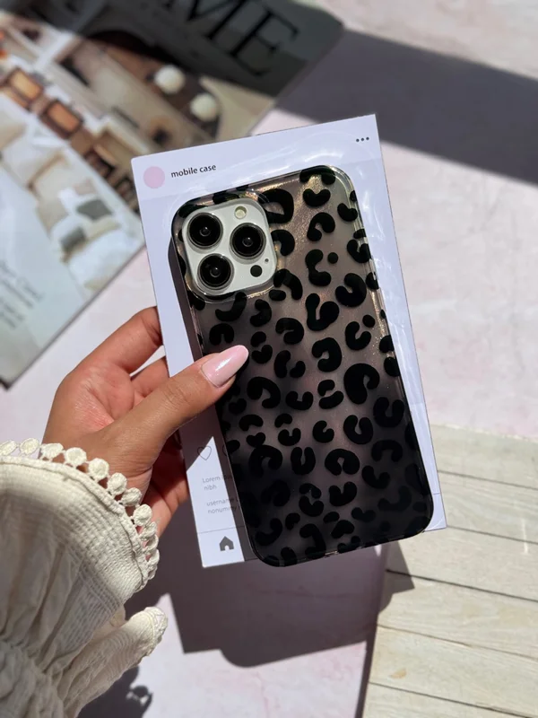 Shiny Leopard Print Phone Case iPhone 15 phone