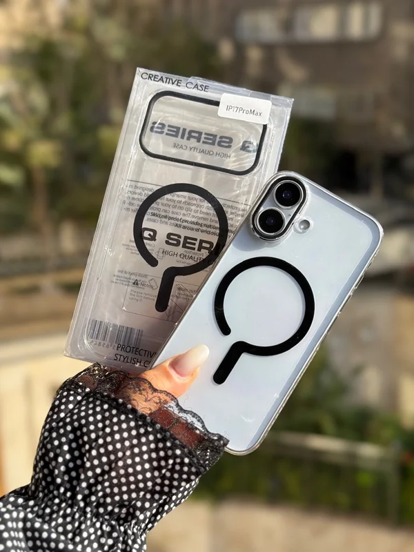 قاب شفاف طرح مگ سیف اورجینال گوشی آیفون 14 پرو